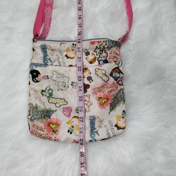 Harajuku Lovers Cute Cartoon Graphics Pink Strap Twee Crossbody Satchel Bag - Picture 10 of 12